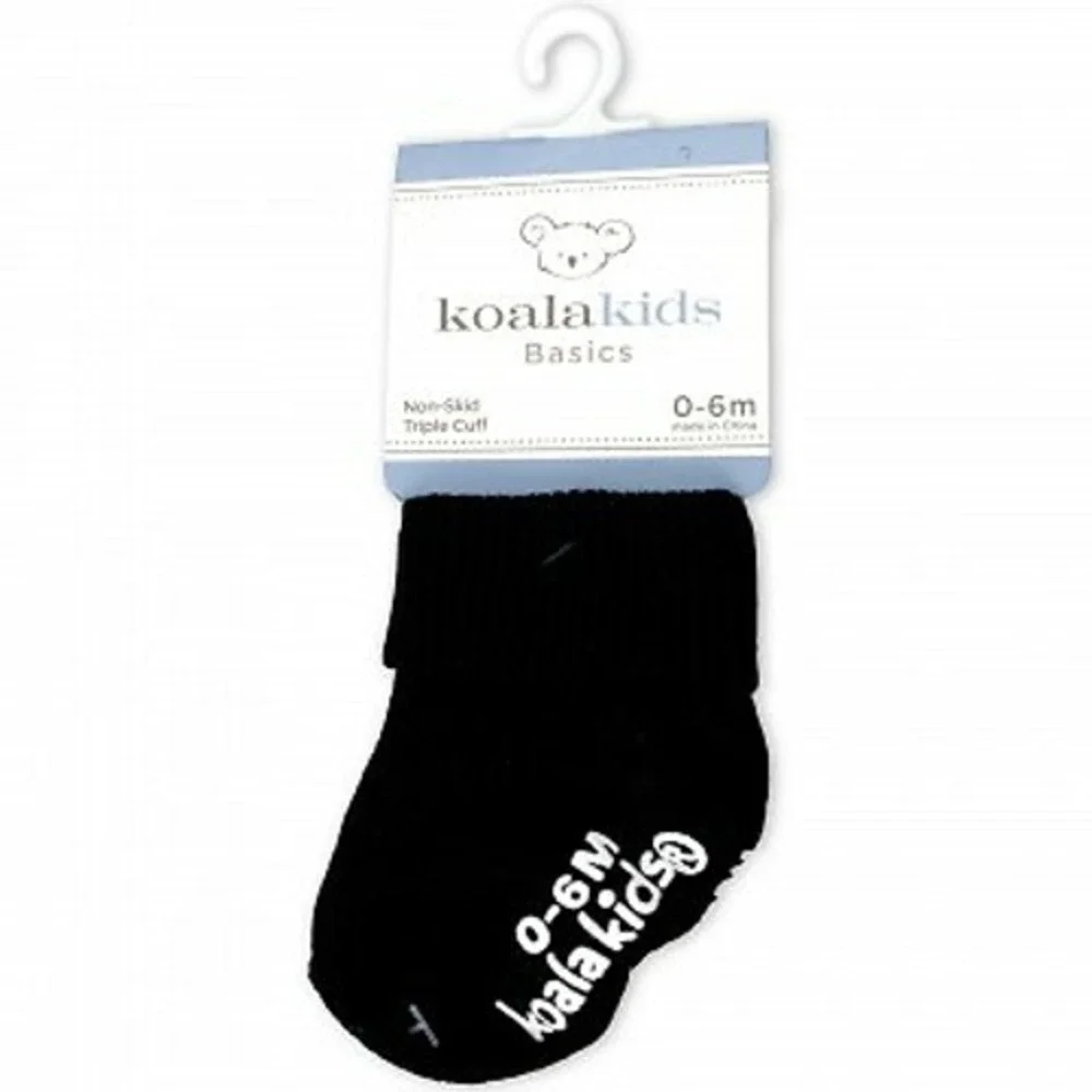 Koala Kids Basics Black Socks 0-6 months of Age 3‎ PAIR